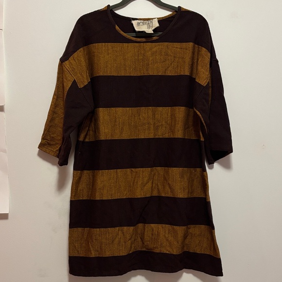 Ace & Jig Dresses & Skirts - Ace & Jig Brown and Gold Striped Top
